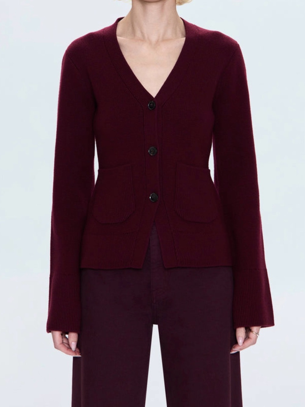 Pistola Aeron Claret Wool Cashmere Cardigan Sweater NWT XL